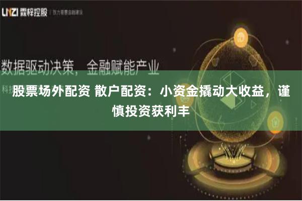 股票场外配资 散户配资：小资金撬动大收益，谨慎投资获利丰