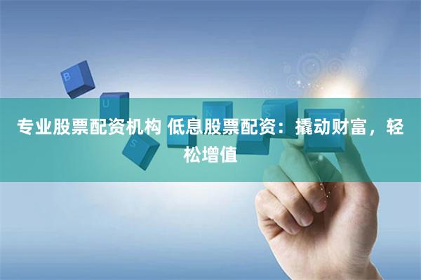 专业股票配资机构 低息股票配资：撬动财富，轻松增值